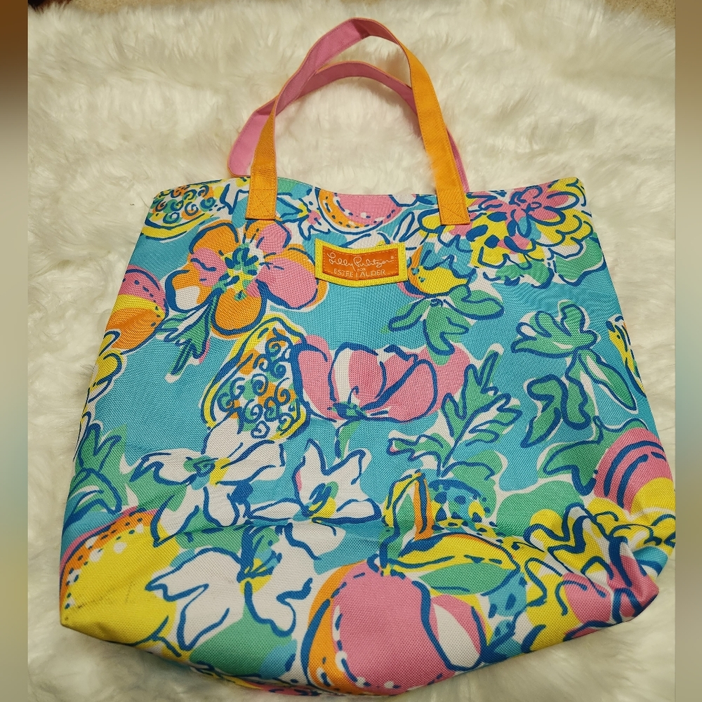 Lilly Pulitzer x Estee Lauder/ Floral Tote Bag - Picture 1 of 5